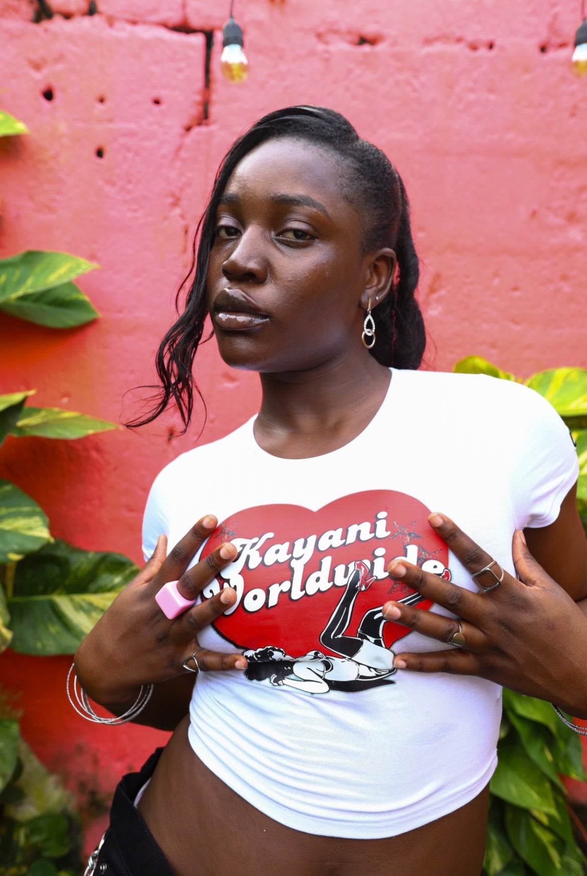 Model wearing “GLAMOUR BABY TEE” 